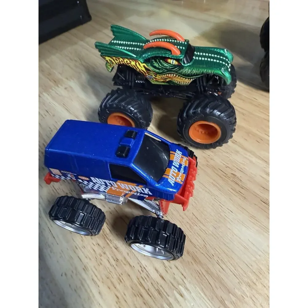 Lot of 5 Monster Trucks Tonka Fire Truck Dragon Patrol Guard Auto Work Toys